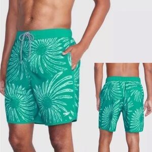 Speedo Men's 7" Floral Print E-board Shorts - Green Xxl